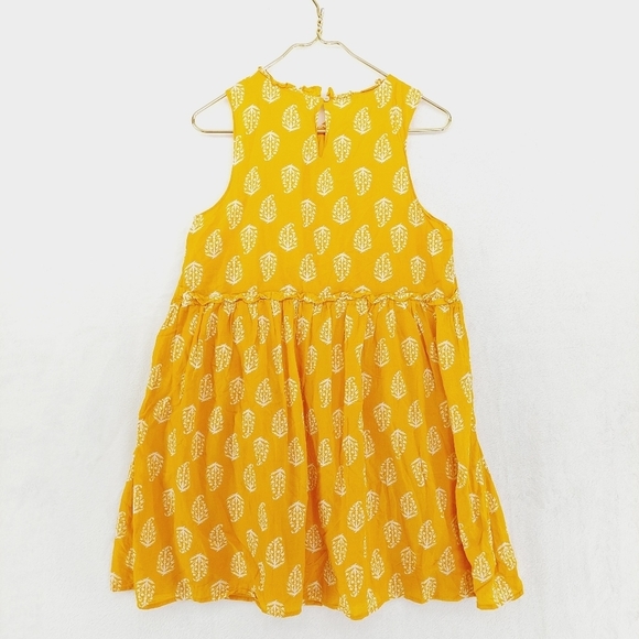 Lucky Brand Yellow & White Sleeveless Flared Mini Dress 4175 - Picture 4 of 7